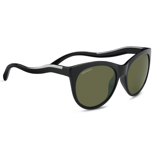 Serengeti Valentina 8571 Shiny Black w Shiny Silver / 555nm Polarised Photochromic Lenses