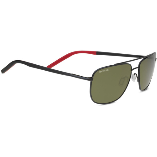 Serengeti Tellaro 8818 Shiny Black & Red / 555nm Polarised Photochromic Lenses