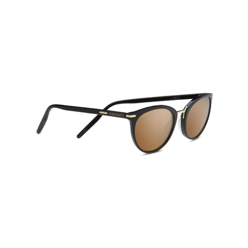 Serengeti Elyna 8846 Shiny Black / Drivers Gold Polarised Photochromic Lenses