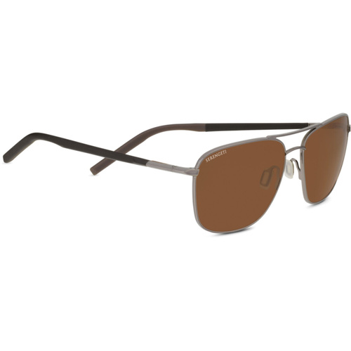 Serengeti Spello 8799-AU Shiny Gunmetal & Brown / Drivers AU Polarised Photochromic Lenses