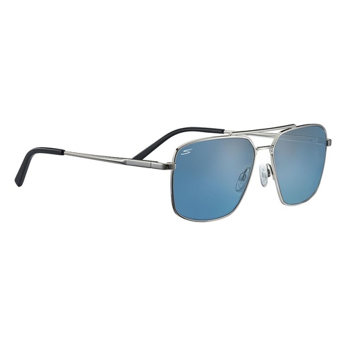 Serengeti Aitkin SS554003 Shiny Silver / Petrol Blue Mirror Polarised Lenses