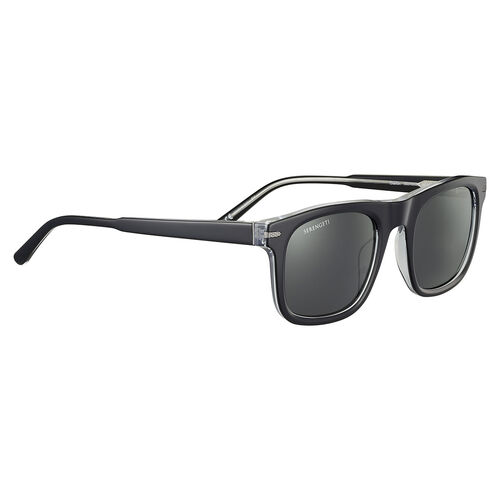 Serengeti Charlton SS576003 Shiny Black Transparent Layer / Smoke Polarised Lenses