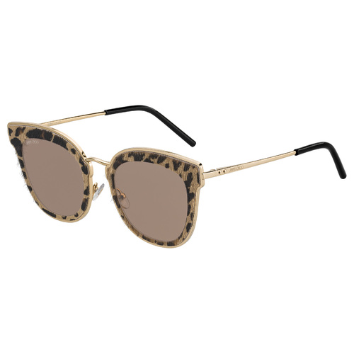 Jimmy Choo NILE/S XMG 2M 63 Gold Black Animal / Brown Lenses