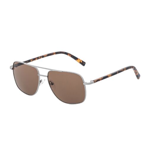 Bask Eyewear Ryse 17-7520 Silver and Matte Tortoise / Brown Polarised Lenses