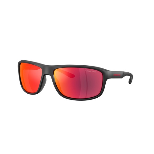 Arnette AN4374 29006Q-64 Matte Recycled Black / Red Yellow Mirror Lenses
