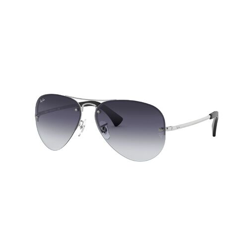 Ray-Ban RB3449 003/8G-59 Aviator Silver / Light Grey Gradient Dark Blue Lenses