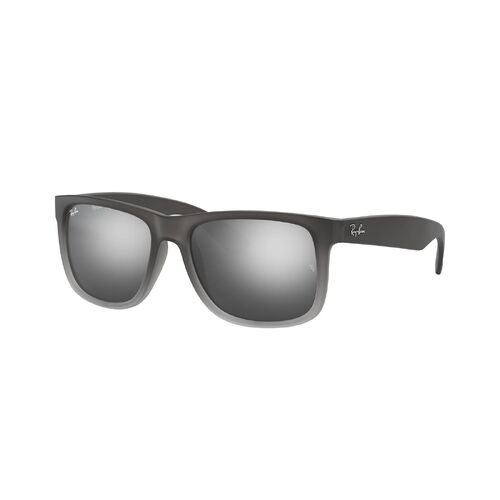 Ray-Ban RB4165 852/88-55 Justin Rubber Grey On Clear Grey / Silver Gradient Mirror Lenses