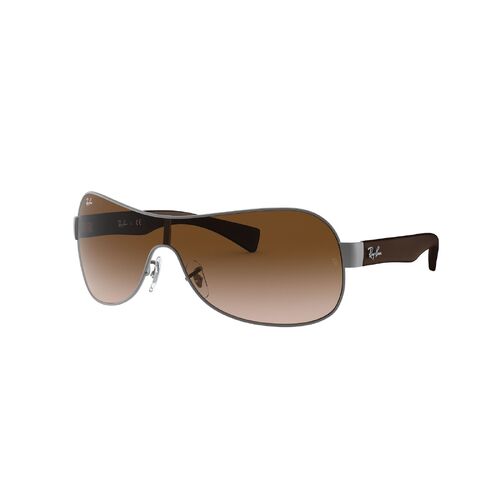 Ray-Ban RB3471 029/13-32 Shield Matte Gunmetal / Brown Gradient Dark Brown Lenses