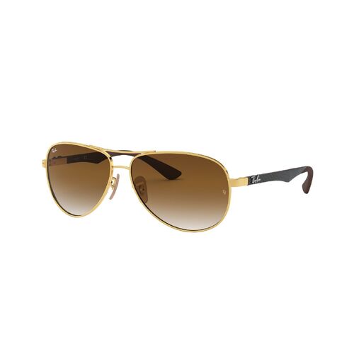 Ray-Ban RB8313 001/51-61 Carbon Fibre Arista Gold / Clear Brown Gradient Lenses