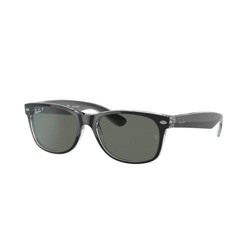 Ray-Ban RB2132 605258-55 New Wayfarer Black On Transparent / Green Classic G-15 Polarised Lenses