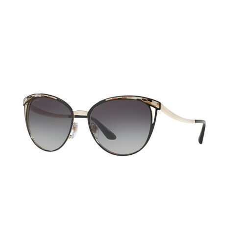 Bvlgari BV6083 20188G-56 Black w Pale Gold / Grey Gradient Lenses