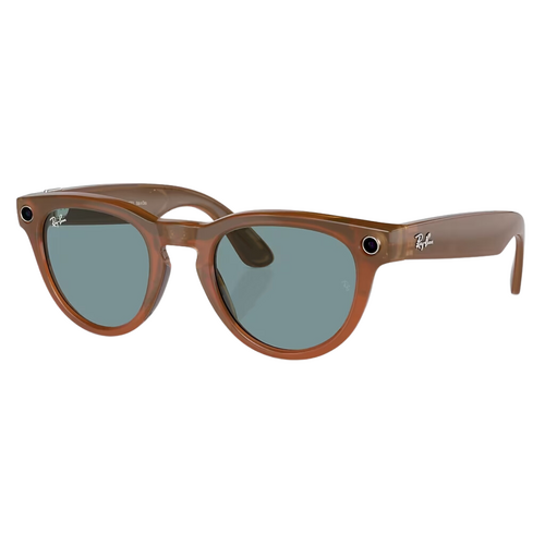 Ray-Ban Wearable x Meta Headliner RW4009 670680-50 Shiny Caramel / Teal Blue Classic Lenses