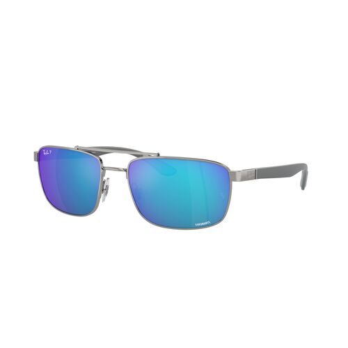 Ray-Ban RB3737CH 004/A1-60 Gunmetal / Green Blue Mirror Chromance Polarised Lenses