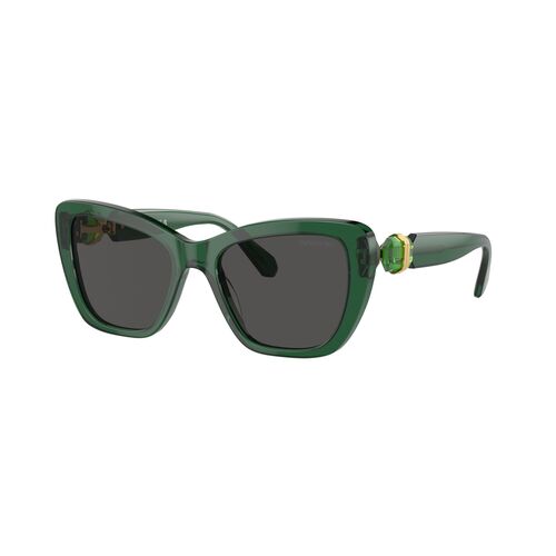 Swarovski SK6018 104587-52 Transparent Dark Green / Dark Grey Lenses