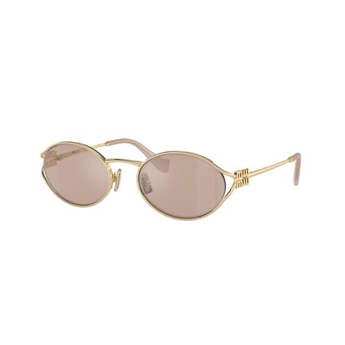 Miu Miu MU52YS ZVN20F-54 Pale Gold / Pink Gold Mirror Lenses