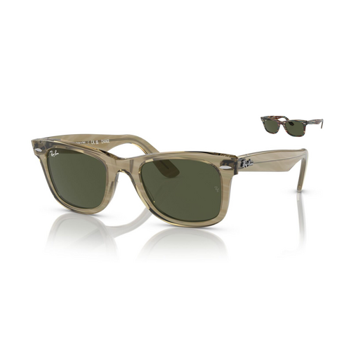 Ray-Ban RB2140 138731-50 Wayfarer Photo Striped Grey / Green Lenses