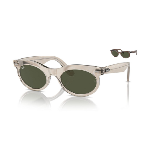 Ray-Ban RB2242 138331-53 Wayfarer Oval Photo Waves Grey / Green Lenses