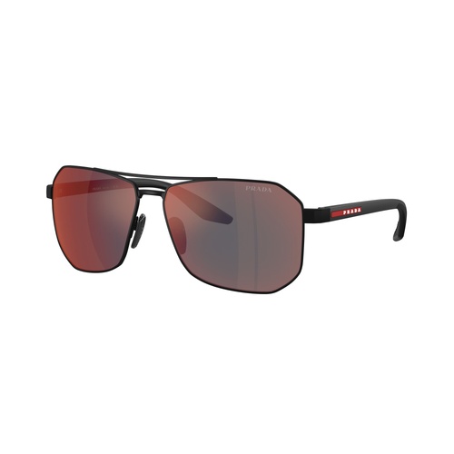 Prada Linea Rossa PSA53S DG008F-62 Black Rubber / Dark Grey Mirror Blue Red Lenses