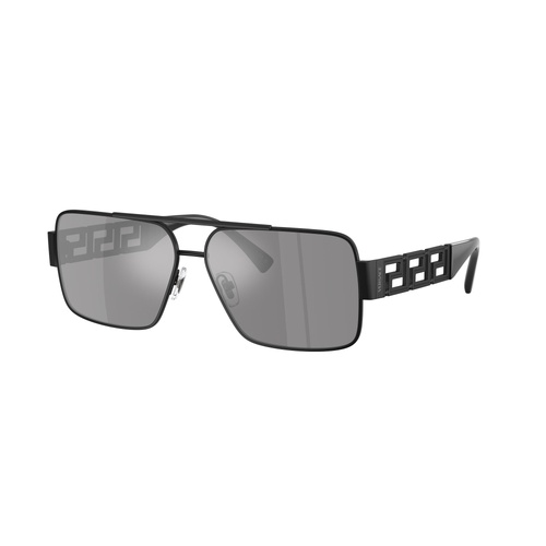 Versace VE2290 12616G-61 Matte Black / Dark Grey Silver Mirror Lenses