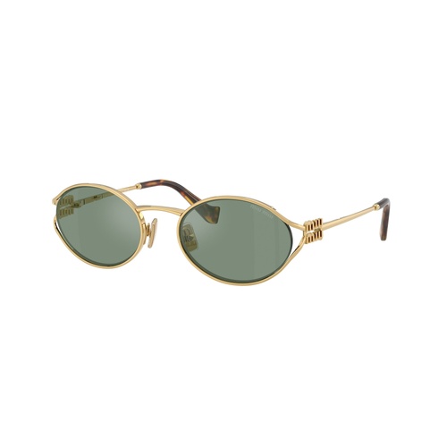 Miu Miu MU52YS 5AK04M-54 Gold / Green Mirror Internal Silver Lenses