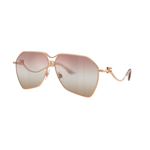 Dolce & Gabbana DG2326 1298EL-62 Rose Gold / Pink Brown Mirror Gradient Lenses