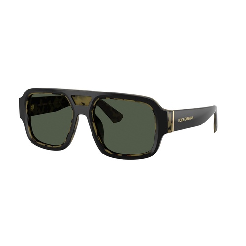 Dolce & Gabbana DG4516 34049A-55 Black On Yellow Havana / Dark Green Polarised Lenses