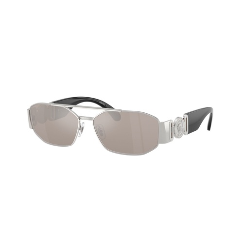 Versace VE2287 1000AP-58 Silver / Clear Real Platinum Mirror Lenses