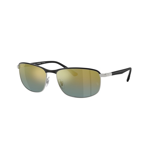 Ray-Ban RB3671CH 9144J0-60 Black On Silver / Gold Gradient Mirror Polarised Chromance Lenses