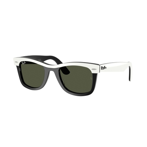 Ray-Ban RB2240 144431-50 Wayfarer White On Black / Green Lenses