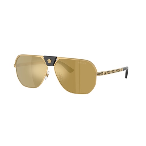Versace VE2294 10025A-61 Gold / Brown Mirror Gold Lenses