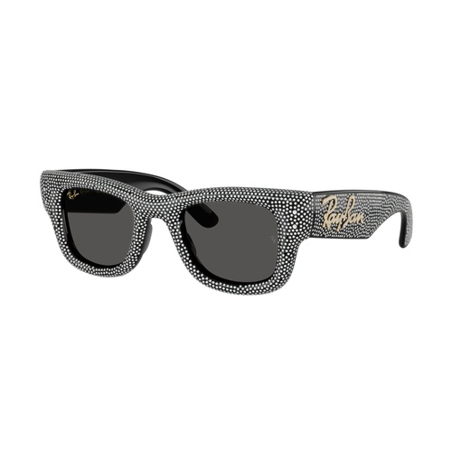 Ray-Ban RB4940BP 686587-47 Wayfarer Puffer Black w Strass Pave / Dark Grey Lenses