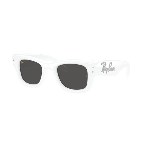 Ray-Ban RB4940B 686387-47 Wayfarer Puffer White w Strass / Dark Grey Lenses