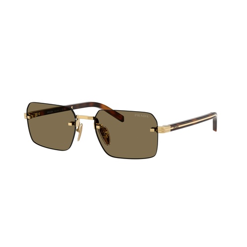Prada PRD55S 5AK90F-55 Gold / Light Brown Lenses