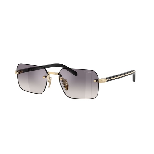 Prada PRD55S ZVN60W-55 Pale Gold / Blue Silver Mirror Lenses