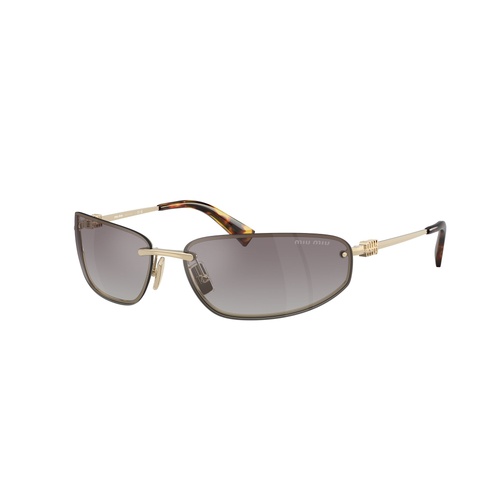 Miu Miu MUA50S ZVN30C-68 Pale Gold / Blue Gradient Silver Mirror Lenses