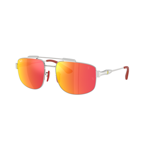 Ray-Ban RB3789M F0071D-58 Scuderia Ferrari Collection Silver / Grey Red Mirror Lenses