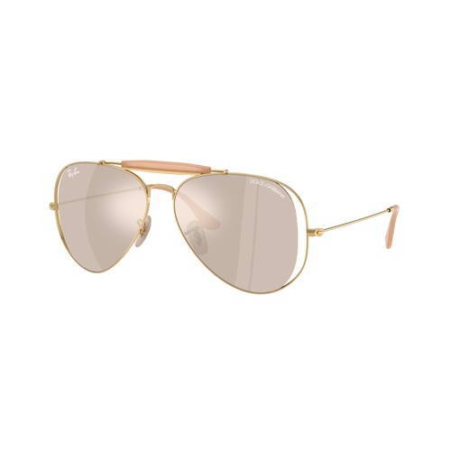 Ray-Ban The Outdoorsman By Dolce & Gabbana RB3029M 001/0V-58 Arista Gold / Clear Mirror White Gold Lenses