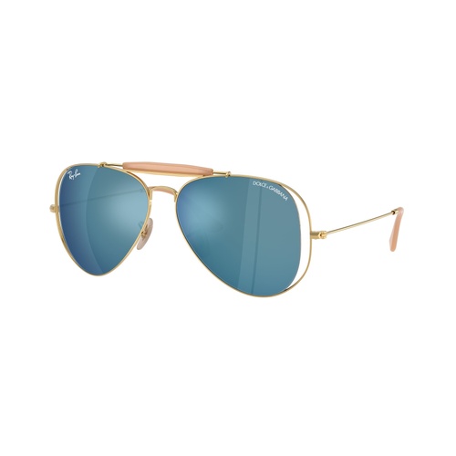 Ray-Ban The Outdoorsman By Dolce & Gabbana RB3029M 001/55-58 Arista Gold / Dark Blue Mirror Lenses