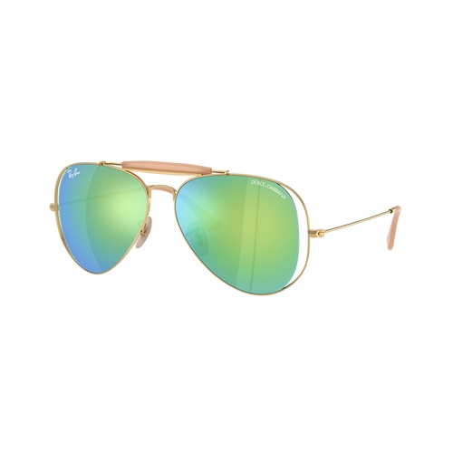 Ray-Ban The Outdoorsman By Dolce & Gabbana RB3029M 001/8N-58 Arista Gold / Green Mirror Lenses