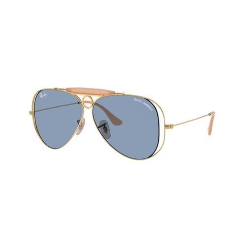 Ray-Ban The Shooter By Dolce & Gabbana RB3138M 001/72-54 Arista Gold / Light Blue Lenses