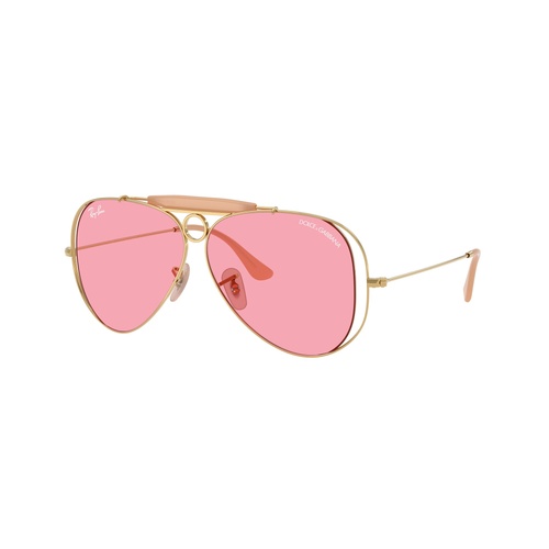 Ray-Ban The Shooter By Dolce & Gabbana RB3138M 001/84-54 Arista Gold / Pink Lenses