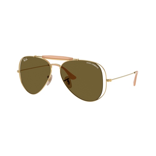 Ray-Ban The Outdoorsman By Dolce & Gabbana RB3029M 001/73-58 Arista Gold / Dark Brown Lenses