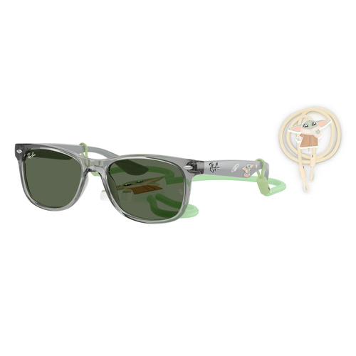 Ray-Ban Junior RJ9052S 722871-47 New Wayfarer Transparent Grey / Dark Green Lenses