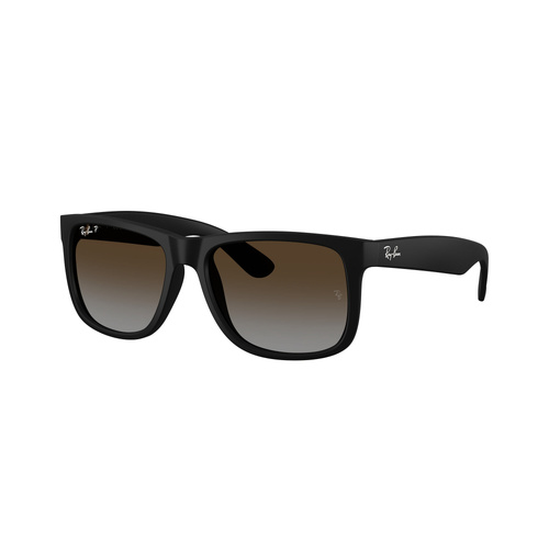 Ray-Ban RB4165 622/T5-55 Justin Rubber Black / Light Grey Brown Gradient Polarised Lenses