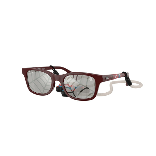 Ray-Ban Junior RJ9086S 7232AI-46 Dark Red / Grey Tampo Triangles Silver Lenses