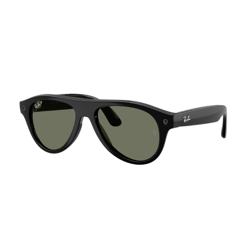 Ray-Ban x Meta (Gen 3) Aviator RW4016 601/9A-54 Shiny Black / G15 Green Polarised Lenses