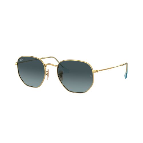 Ray-Ban RB3548N 91233M-51 Hexagonal Gold / Blue Lenses