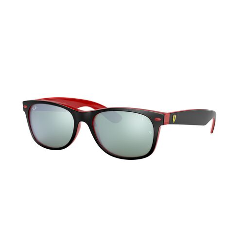 Ray-Ban RB2132M F63830-55 New Wayfarer Scuderia Ferrari Collection Black / Silver Flash Mirror Lenses