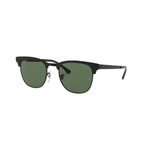 Ray-Ban RB3716 186/58-51 Clubmaster Metal Matte Black On Black / G-15 Green Polarised Lenses