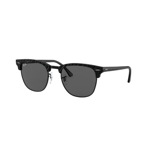 Ray-Ban RB3016 1305B1-51 Clubmaster Wrinkled Black On Black / Dark Grey Lenses